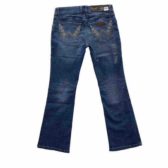 Wrangler Ladies Jeans 13x32 Blue Retro Sadie Low Rise Medium Fade Denim Bootcut - Picture 8 of 13